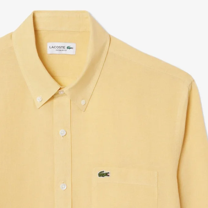 Camisa de lino de corte regular para hombre