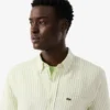 Camisa de lino de manga corta de corte regular para hombre