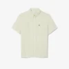 Camisa de lino de manga corta de corte regular para hombre