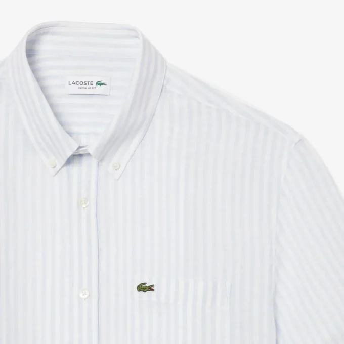 Camisa de lino de manga corta de corte regular para hombre