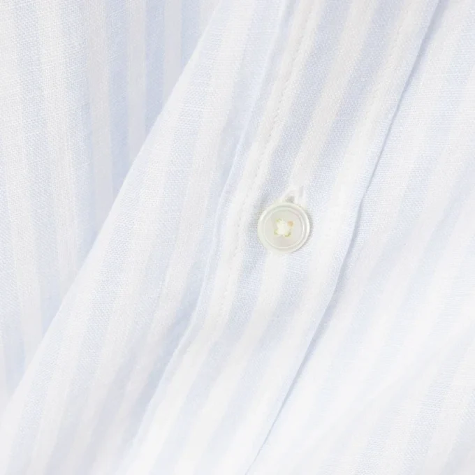 Camisa de lino de manga corta de corte regular para hombre