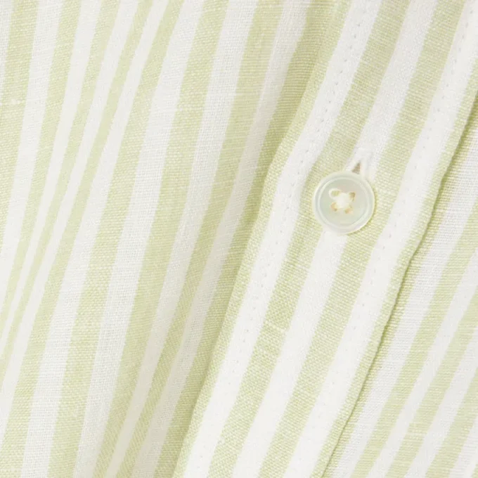 Camisa de lino de manga corta de corte regular para hombre