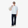 Camisa de lino de manga corta para hombre
