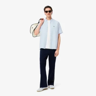 Camisa de lino de manga corta para hombre