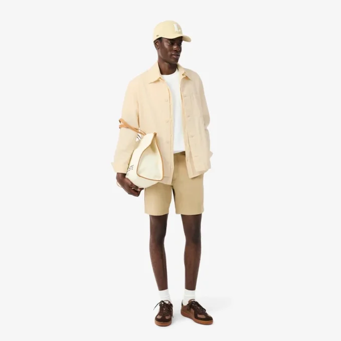 Camisa de lino de manga corta para hombre