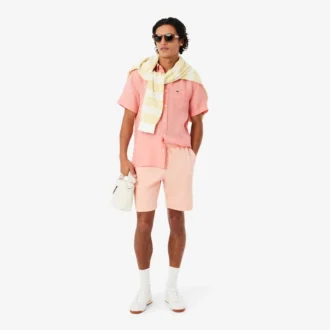 Camisa de lino de manga corta para hombre