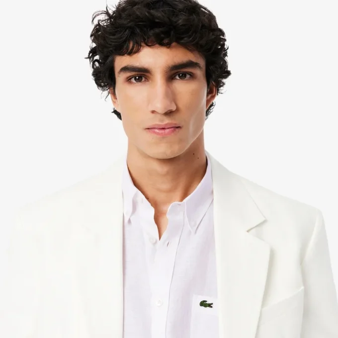 Camisa de lino de manga corta para hombre