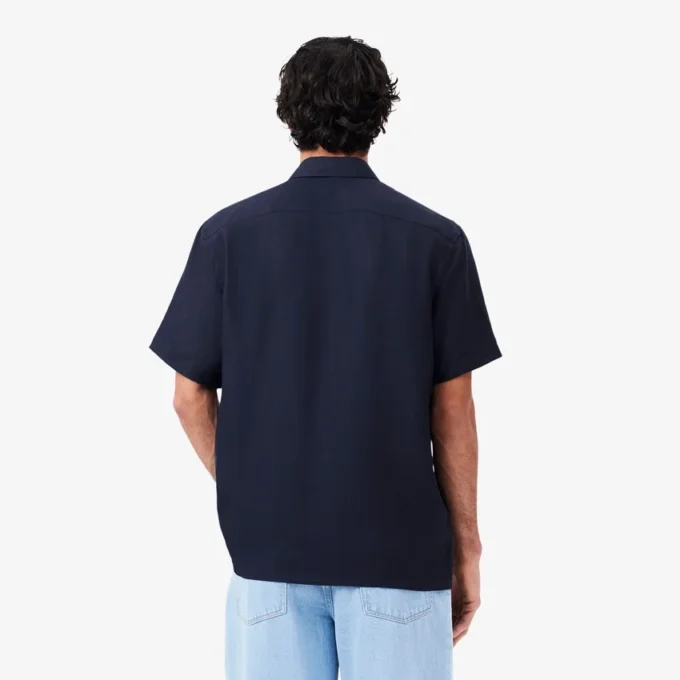 Camisa de lino de manga corta para hombre