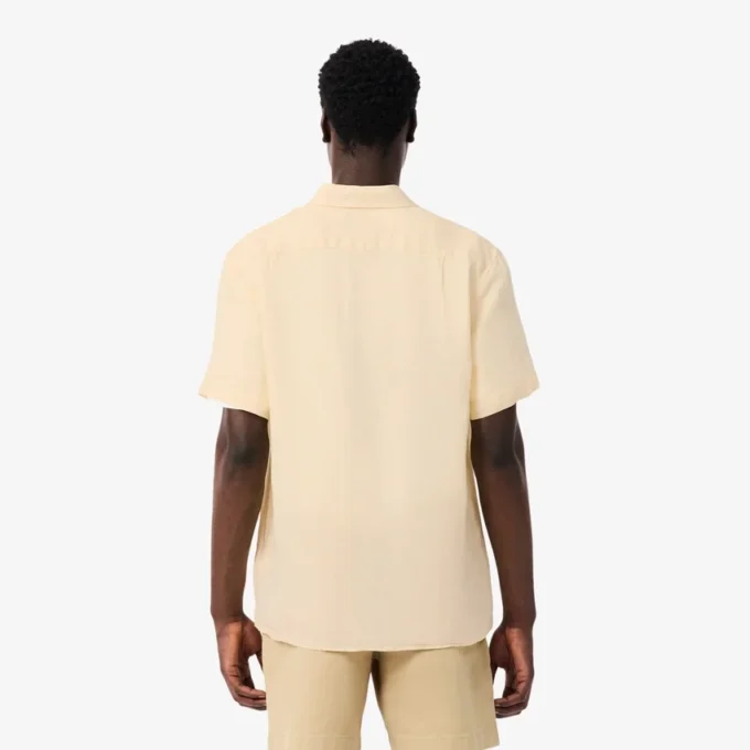 Camisa de lino de manga corta para hombre