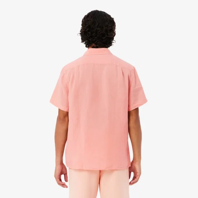 Camisa de lino de manga corta para hombre