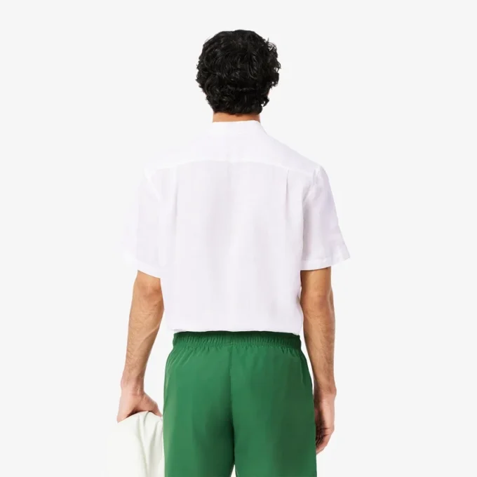 Camisa de lino de manga corta para hombre