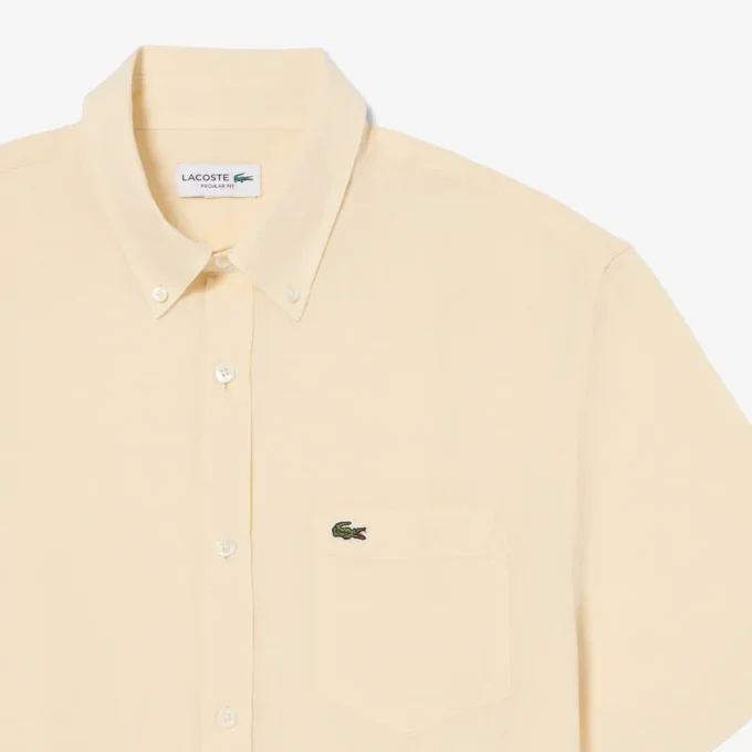 Camisa de lino de manga corta para hombre