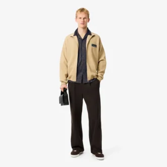 Camisa de lyocell a rayas de corte holgado para hombre