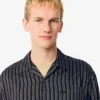 Camisa de lyocell a rayas de corte holgado para hombre