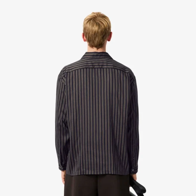 Camisa de lyocell a rayas de corte holgado para hombre
