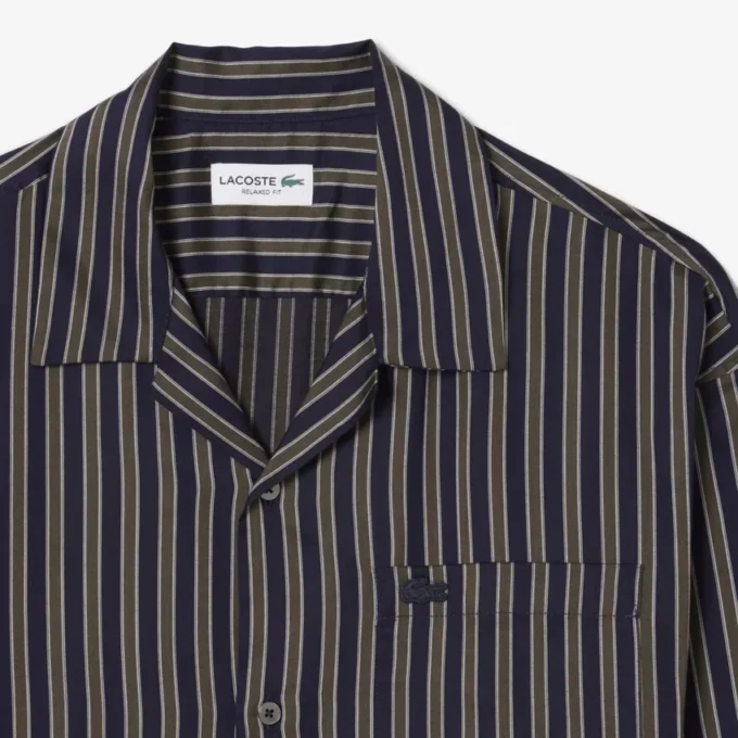 Camisa de lyocell a rayas de corte holgado para hombre