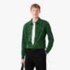 Camisa de piqué de algodón de corte entallado para hombre