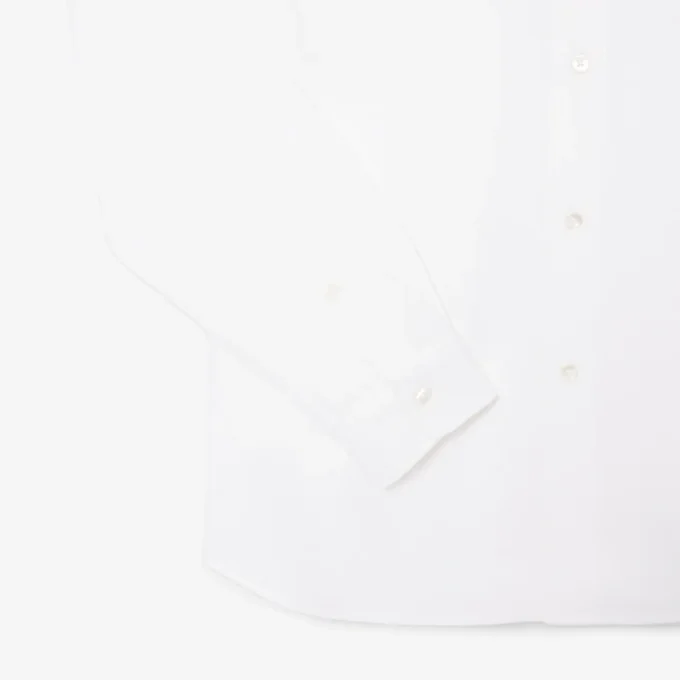 Camisa de piqué de algodón de corte entallado para hombre