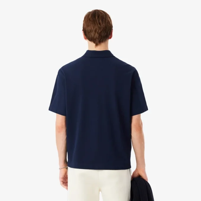 Camisa de piqué de manga corta y corte holgado