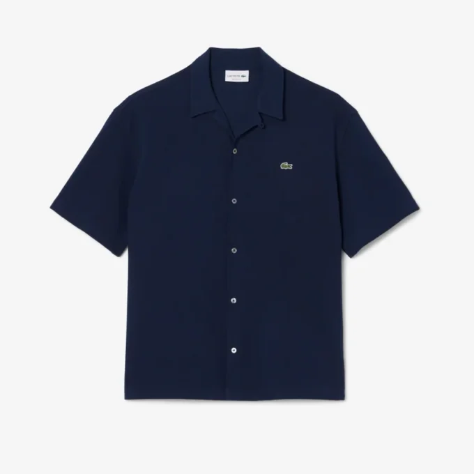 Camisa de piqué de manga corta y corte holgado