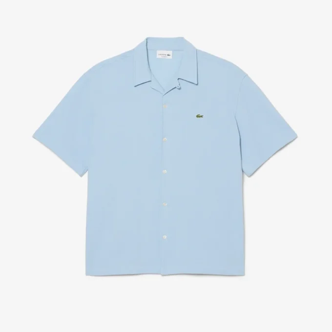 Camisa de piqué de manga corta y corte holgado