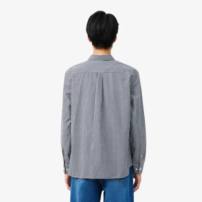Camisa de popelín a cuadros de corte regular