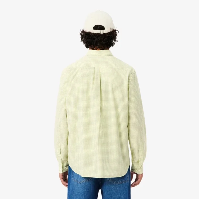 Camisa de popelín a cuadros de corte regular