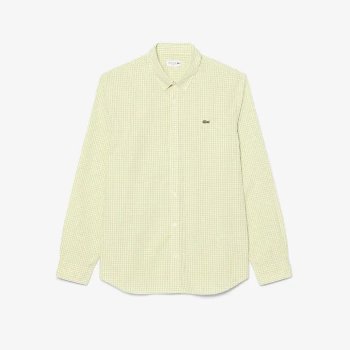 Camisa de popelín a cuadros de corte regular