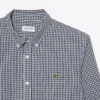 Camisa de popelín a cuadros de corte regular