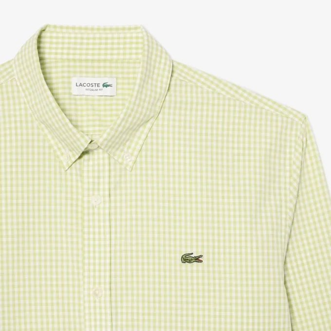 Camisa de popelín a cuadros de corte regular