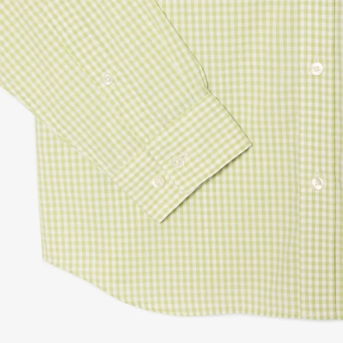 Camisa de popelín a cuadros de corte regular