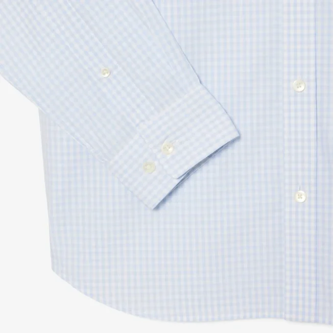 Camisa de popelín a cuadros de corte regular