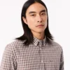 Camisa de popelín a cuadros de corte regular para hombre
