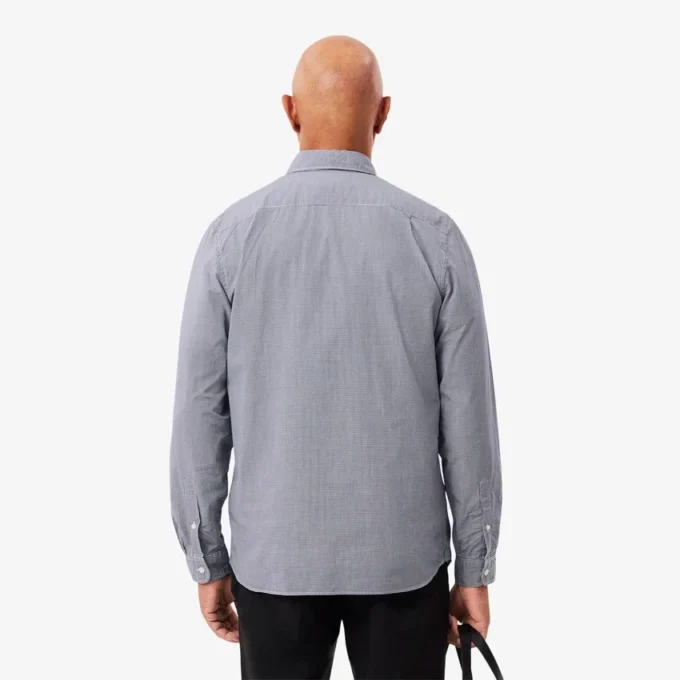 Camisa de popelín a cuadros vichy de corte regular para hombre