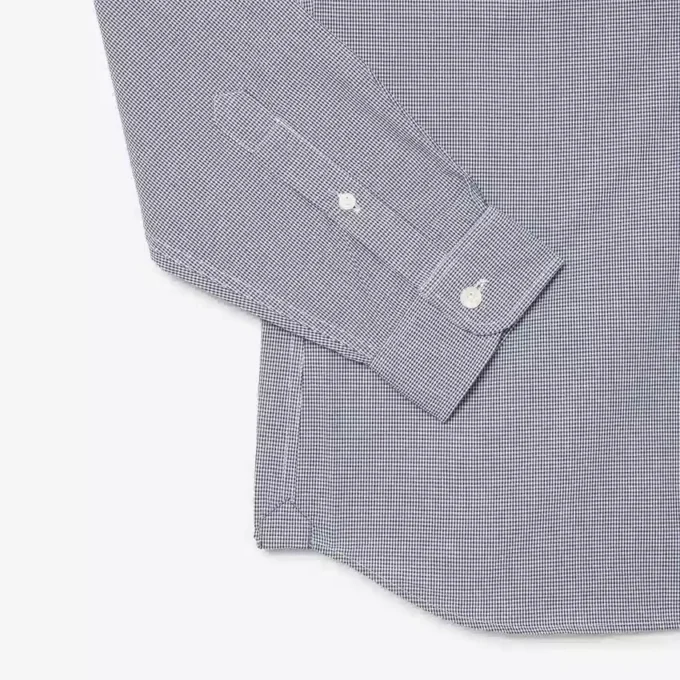 Camisa de popelín a cuadros vichy de corte regular para hombre