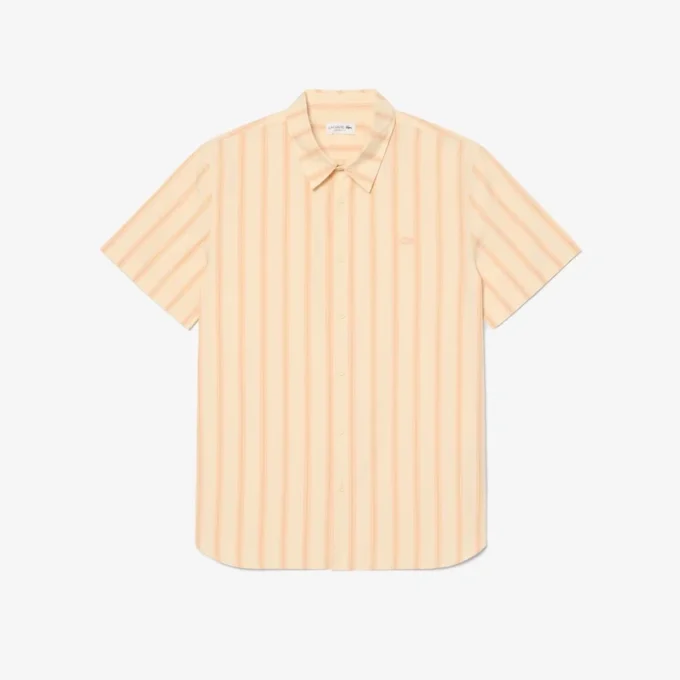Camisa de popelín a rayas de corte regular