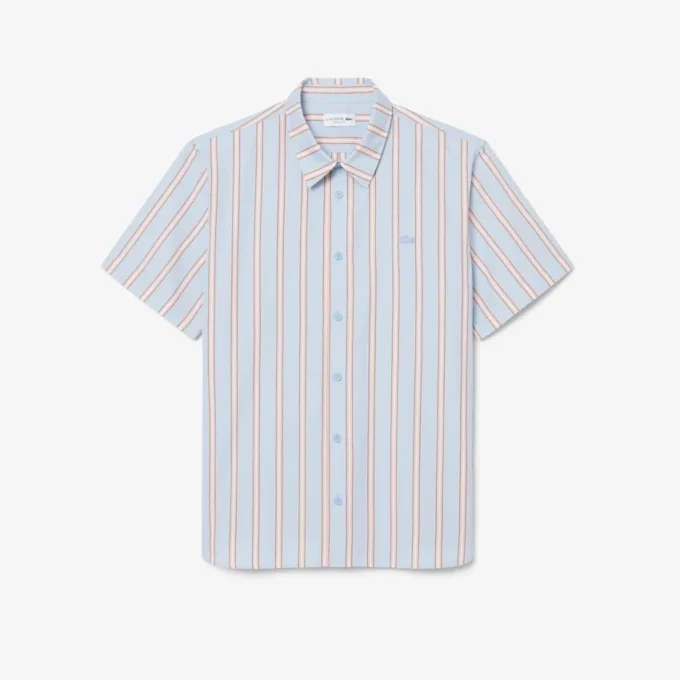Camisa de popelín a rayas de corte regular