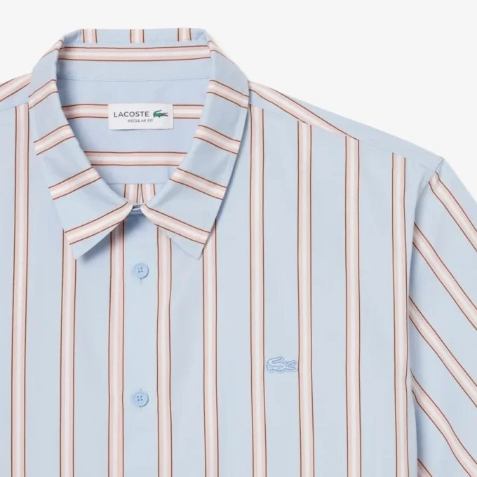 Camisa de popelín a rayas de corte regular