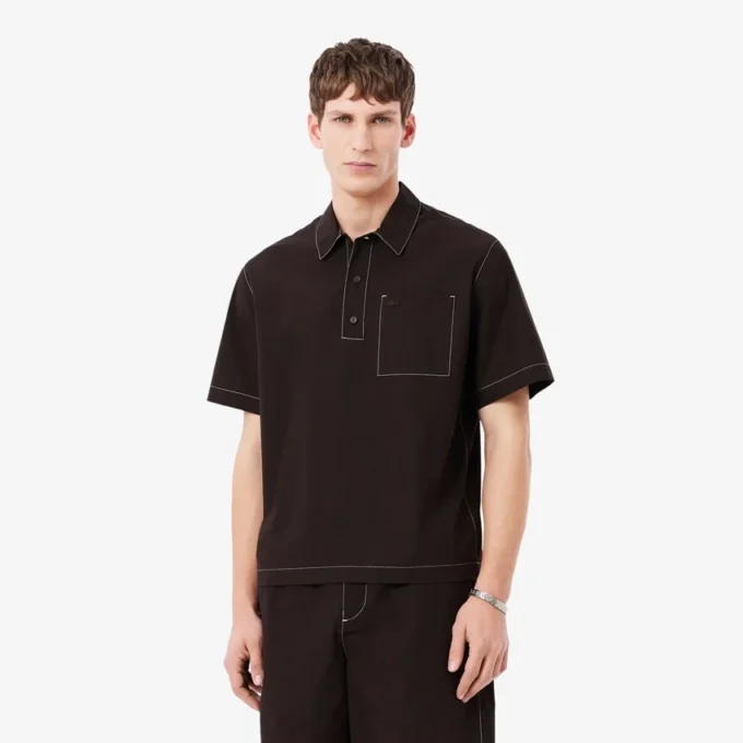 Camisa de popelín de manga corta y corte holgado