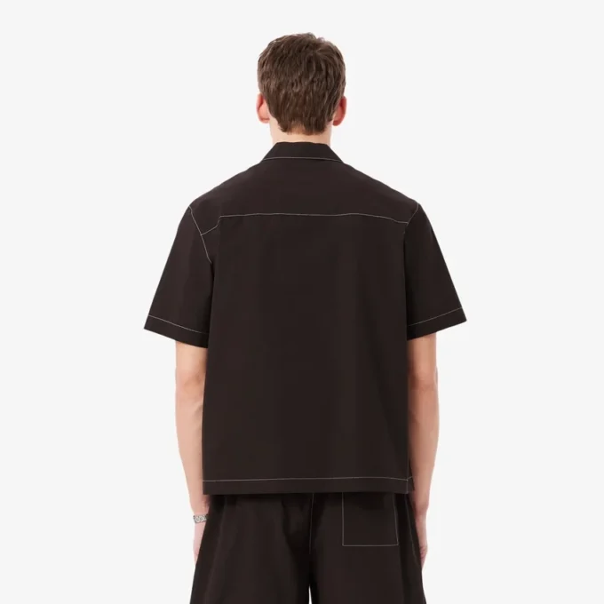 Camisa de popelín de manga corta y corte holgado