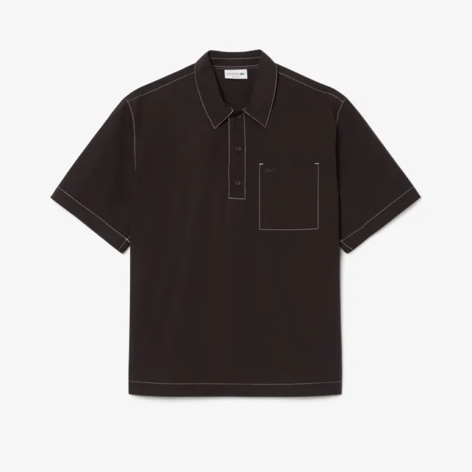 Camisa de popelín de manga corta y corte holgado