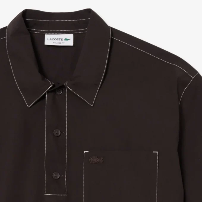 Camisa de popelín de manga corta y corte holgado