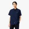 Camisa de popelín de manga corta y corte regular