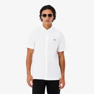 Camisa de popelín de manga corta y corte regular