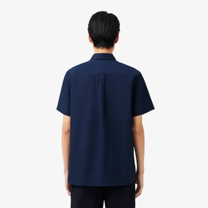 Camisa de popelín de manga corta y corte regular