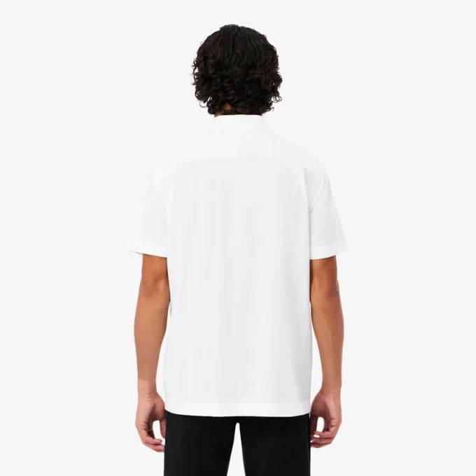 Camisa de popelín de manga corta y corte regular