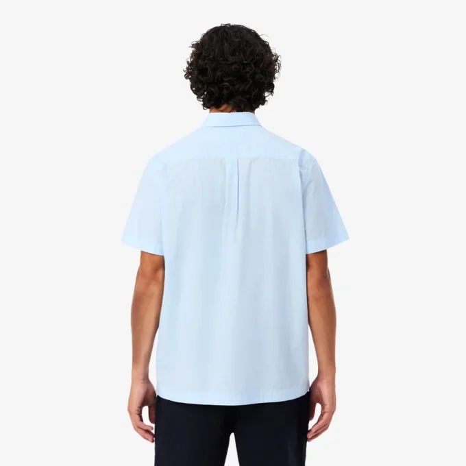 Camisa de popelín de manga corta y corte regular