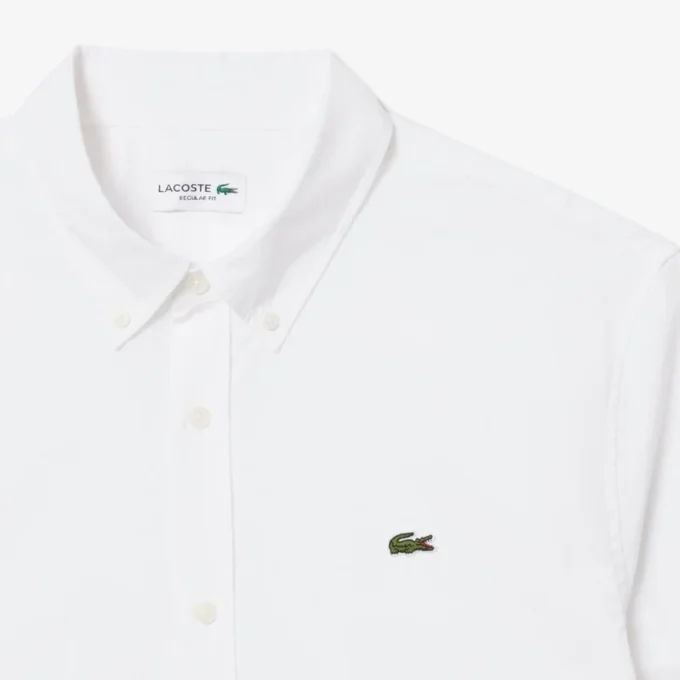 Camisa de popelín de manga corta y corte regular