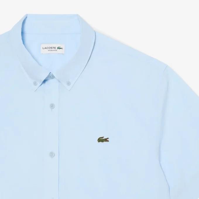 Camisa de popelín de manga corta y corte regular