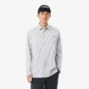 Camisa de popelín elástico a rayas de corte entallado